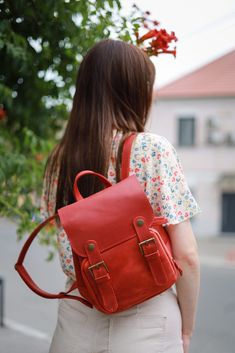 Model Tatum: A very comfortable and roomy leather backpack is perfect for a walk in nature, and for work and study(backpack school, college backpack). Drawstring backpack still stylish under a dress or under jeans! The main compartment of the mini backpack purse is adjustable with a leather cord and closes with a valve on the straps, with buttons. The strap is securely held by metal eyelets. The small backpack is suitable for both backpack women and backpack men. Made from full grain leather. Cr Casual Leather Backpack For Students, Casual Rectangular Leather Backpack For Students, Casual Leather Shoulder Bag Backpack For School, Casual Leather Satchel Backpack For Students, Casual Leather Shoulder Backpack For School, Casual Leather Backpack For School, Casual Leather Backpack, Leather Backpack With Adjustable Strap For Students, Casual Leather Backpack For Back To School