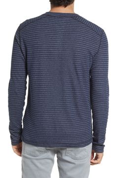 A softly ribbed knit mottled with yarn-dyed coloring keeps the vibe casual and comfortable in a henley made with soft cotton and an easy, relaxed feel. 27 1/2" length Crewneck Long sleeves 80% cotton, 20% polyester Machine wash, tumble dry Imported Casual Long Sleeve Ribbed Henley, Casual Ribbed Long Sleeve Henley, Casual Spring Henley For Everyday Wear, Casual Ribbed Henley For Winter, Spring Cotton Ribbed Henley, Casual Ribbed Henley For Fall, Ribbed Henley For Fall, Casual Blue Long Sleeve Henley, The Vibe