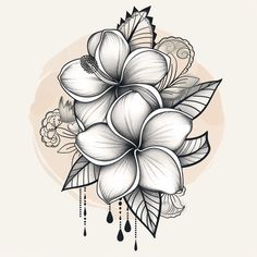 Illuminated Plumeria Tattoo Kit Pink Plumeria Tattoo, Pulmaria Plant Tattoo, Plumeria Flowers Tattoo, Summer Flower Tattoo, Plumeria Flower Tattoos, Tropical Flower Tattoos, Plumeria Tattoo, Tropical Tattoo, Polynesian Tattoos Women