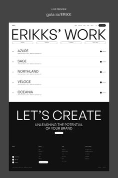 an image of a website page with the words let's create on it