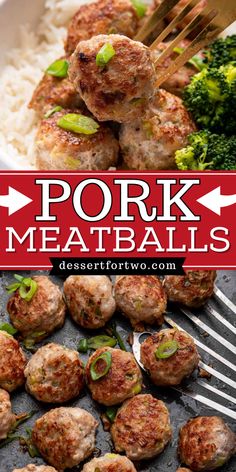 Looking for more easy dinner recipes for the family? Try these Pork Meatballs! These homemade meatballs are loaded with flavor and best served with rice and a steamed green vegetable. What an easy main course recipe! Pork And Chicken Meatballs, Easy Pork Meatballs Recipe, Pork Meatball, Recipes For Ground Pork Main Dishes, Easy Pork And Beef Meatballs, Pork Meatballs Recipe Healthy, Ground Pork Recipes For Dinner Healthy, Pork Minced Meat Recipe Healthy, Easy Ground Pork Recipes For Dinner