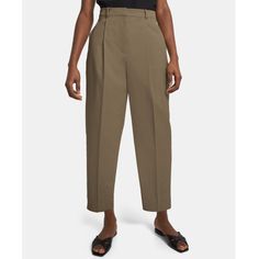 High Waisted Pleated Front 96% Cotton 4% Elastane New Without Tags Olive Trousers For Workwear, Chic Olive Pants For Workwear, Chic Olive Pants For Work, Elegant Olive Bottoms For Workwear, Blue Linen Pants, Striped Linen Pants, Animal Print Pants, Black Wide Leg Pants, Linen Blend Pants