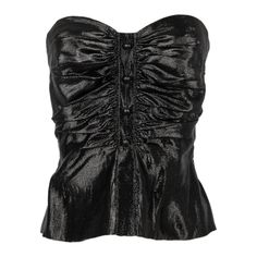 Jean-Louis Scherrer Black Bustier Top with a Metallic Effect, (Made in France) Size 42FR. Additional information: Condition: Very good condition Dimensions: Chest: 45 cm - Waist: 35 cm - Length: 37 cm Seller Reference: FH15 Black Bustier Top, Jean Louis Scherrer, Top Bustier, Black Bustier, Grey Plaid, Plaid Blouse, Couture Tops, Sheer Chiffon, Chiffon Shirt