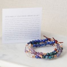 Divinely Guided Mini Bracelet | Part of the Empowerment Collection, the Divinely Guided bracelet is a regal mix of gemstones that help guide, bring clarity, and encourage contentment throughout your journey. BRACELET MEANING When navigating the ups and downs of life on earth, it is comforting to feel a connection with something bigger than yourself – whether that’s God, the Universe, your spirit guides, or angels. Those unseen forces supporting and guiding you through life can bring people, less Everyday Spiritual Hand-wrapped Friendship Bracelets, Spiritual Hand Wrapped Friendship Bracelets, Spiritual Hand Wrapped Friendship Bracelets For Healing, Spiritual Healing Gemstone Beads Wrap Bracelet, Healing Spiritual Friendship Bracelets, Spiritual Gemstone Beads Friendship Bracelets For Healing, Spiritual Healing Wrap Bracelet, Spiritual Stackable Friendship Bracelets, Spiritual Gemstone Beaded Bracelets For Everyday