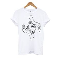 One Line Drawing T Shirt (BSM) Drawing On Shirt Ideas, Drawing On Shirt, Line Drawing Face, Drawing T Shirt, Shirt Painting, T Shirt Painting, Drawing Face, One Line Drawing, Shirt Print Design