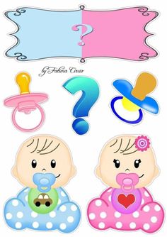 two baby babies with pacifiers and question mark