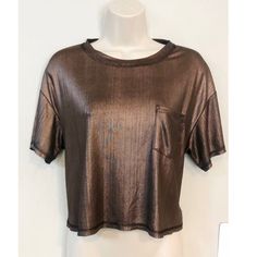 Nwot Lightweight Metallic Gold Wild Fable Top. Sz Xs Metallic Stretch Casual Tops, Metallic Cropped Tops For Spring, Wild Fable, Metallic Gold, Gold Metal, Womens Tops, Women's Top, Gold, Women Shopping