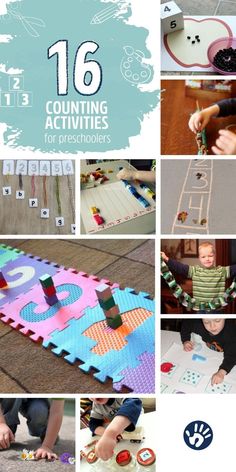 a collage of activities for toddlers to do with their hands and feet, including letters