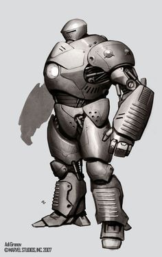 a drawing of an iron man with armor