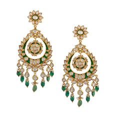 Maharajas & Mughal Magnificenct Heavy Antique Gold Chand Bali Earrings , extra large Chandelier Earrings in 18 Karat yellow gold. Green enamel and emerald drop beads. Amazing earring Look at the back of the earrings , beautiful red and green enamel. Jadau Traditional Kundan Polki or Rose Cut Diamond 18 Karat Yellow Gold Emerald Chandelier earrings Multi Layer amazingly beautiful beyond description The modified brilliant-cut of these diamonds reflect the advancement of gem faceting in India. Addi Luxury Chandelier Earrings For Festive Occasions, Luxury Festive Chandelier Earrings, Designer Gold Chandbali Jewelry, Luxury Earrings For Festivals, Luxury Chandbali Earrings For Festivals, Luxury Festive Chandbali Bridal Earrings, Luxury Chandbali Bridal Earrings For Festive Occasions, Green Traditional Chandelier Earrings For Formal Occasions, Traditional Green Chandelier Earrings For Formal Occasions