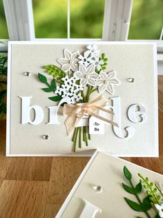 a card with some flowers on it and the word b is for b's