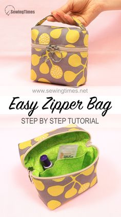 an easy zipper bag is shown with the instructions to make it easier for someone to use