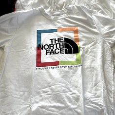 New. Never Worn. North Face T-Shirt Men’s Size Xl 98 % Recycled Materials. Smoke Free Home . The North Face Cotton Crew Neck T-shirt, The North Face Crew Neck Top With Letter Print, The North Face Cotton Graphic T-shirt, The North Face Cotton Graphic Tee, The North Face Letter Print Streetwear Tops, The North Face Graphic Print Tops For Streetwear, The North Face Short Sleeve T-shirt With Letter Print, The North Face Sporty Cotton Tops, The North Face White Casual Tops