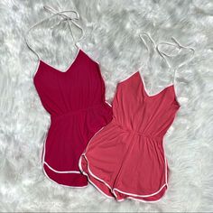 New With Tags Price/Listing Is For Fuchsia Romper Only!!!! From Personal Manufacturer Ribbed Knit Open Back Elasticized Waist 95% Polyester 5% Spandex Casual Pink Jumpsuits And Rompers For Lounging, Summer Stretch Pink Jumpsuits And Rompers, Pink Summer Top For Lounging, Pink Stretch Jumpsuits And Rompers For Loungewear, Pink Stretch Jumpsuits And Rompers, Pink Stretch Jumpsuits And Rompers For Spring, Trendy Pink Jumpsuits And Rompers For Loungewear, Pink Casual Jumpsuits And Rompers, Casual Pink Solid Color Jumpsuits And Rompers