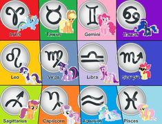 the zodiac signs are all different colors