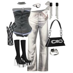 Iridescent Outfit, 2003 Style, Stage Outfits, Retro Outfits