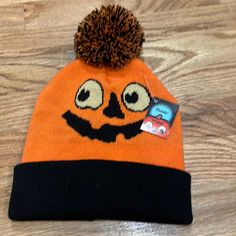 New. Listing As Kids. Also Can Be Used For Men And Women Casual One Size Hats For Halloween, Casual One-size Hats For Halloween, Casual One Size Halloween Hats, Casual Beanie Hat For Halloween, Casual Beanie For Halloween, Casual Halloween Beanie Hat, Winter Orange Adjustable Hat, Fun Black Warm Hats, Playful Halloween Beanie Hat