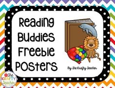 reading buddies freebie posters with an image of a bear in a book and the words reading buddies freebie posters