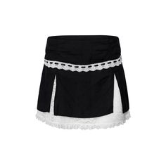 True To Size A Line Fit 95% Polyester And 5% Elastane Black And Lace Black Lace Trim Mini Skirt For Summer, Black Mini Skirt With Lace Trim, Black Mini Bottoms With Lace Trim, Black Lace Trim Mini Skirt, Skirt With Lace, Tiger Mist, Black Xs, Black White Fashion, Matching Top