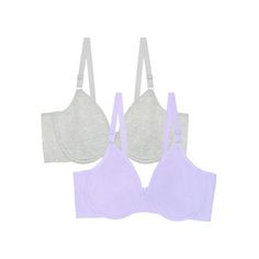 Looking for the most comfortable bra ever? The Fruit of the Loom Womens Comfort Cotton Unlined Bra 2 Pack is designed with lightweight, unlined cups and underwire for all day support without pads. Full coverage cups adapt to your natural shape. Cups and wings are double lined for all-over smoothing and modesty. This soft cotton bra is made for all-day comfort and support. Size: XL.  Color: Multicolor.  Gender: female.  Age Group: adult. Most Comfortable Bra, Cotton Bra, Comfortable Bra, Cotton Bras, Unlined Bra, Bra Style, Longline Bra, Womens Bras, T Shirt Bra