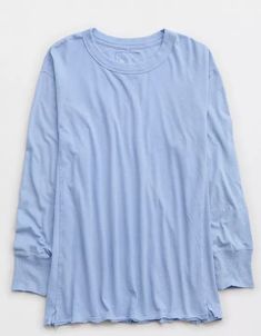 Aerie Cozy Long Sleeve Oversized Boyfriend T-Shirt Boyfriend T Shirt, Basic Long Sleeve, Women's Jeans, American Eagle Outfitters, American Eagle, Long Sleeve Shirts, Women Jeans, Long Sleeve, T Shirt