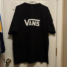 Nwot Vans Black Classic Tshirt Xxl Vans Cotton Graphic Tee, Vans Graphic Short Sleeve T-shirt, Vans Short-sleeved Graphic Tee, Vans Graphic Print Crew Neck T-shirt, Vans Crew Neck T-shirt For Streetwear, Vans Cotton T-shirt For Streetwear, Vans Screen Print T-shirt For Streetwear, Vans T-shirt With Screen Print For Streetwear, Vans Logo Print T-shirt For Streetwear