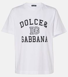 Find DOLCE & GABBANA Logo Cotton Jersey T-shirt on Editorialist. Material: 100% cotton. Care instructions: machine wash at 30 degrees. Made in Italy. Designer color name: BIanco Ottico. Latest T Shirt, Shop Logo, Color Names, Embroidery Logo, Jersey T Shirt, Tshirt Logo, Short Tops, Patch Logo, Short Sleeves Tops