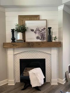 the fireplace is clean and ready for us to put in their new home's living room