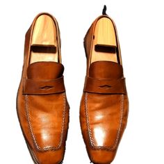 Brown Leather Slip On, Includes Shoe Trees And No Box. Bruno Magli, Brown Leather Loafers, Shoe Tree, Leather Slip Ons, Leather Loafers, Slip Ons, Loafer Shoes, Brown Leather, Men's Shoes