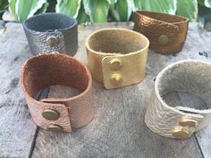 metallic-thick-cuff-leather-bracelet-solid-or-three-strap-sliced Loki Design, Cricut Leather, Bracelet Blanks, Eccentric Style, Leather Cuff Bracelet, Leather Art, Snap Fasteners, Leather Gifts, Leather Projects