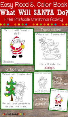 santa's helper printable christmas activity for kids to color and write on