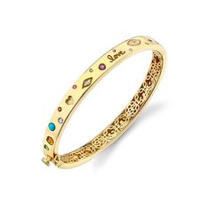 Gold & Diamond Iconography Hinge Bangle - Sydney Evan Fine Jewelry Luxe Necklace, Eternity Bracelet, Sydney Evan, Hand Chain, Hinged Bangle, Anklet Jewelry, Sparkle Diamonds, Eternity Ring, Milestones