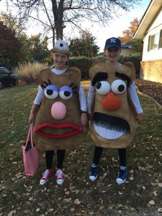 two children in costumes made to look like characters