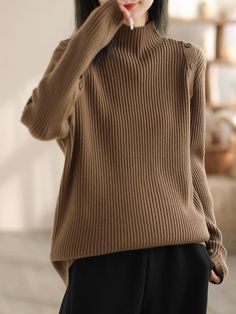 Details: Gender: Women Item Type: Cardigan Material: Cotton Pattern Type: Solid Season: Spring, Autumn, Winter Style: Leisure, Daily, Retro Occasion: Going Out, Daily Size: One Size Length: 65.00 cm/ 25.59 " Bust: 98.00 - 134.00 cm/ 38.58 - 52.76 " Shoulder: 45.00 cm/ 17.72 " Sleeve: 58.00 cm/ 22.83 " Solid Color Fall Sweater With Button Closure, Fall Sweater With Button Closure, Winter Work Sweater In Solid Color, Winter Workwear Sweater In Solid Color, Winter Workwear Sweater, Classic Winter Tops In Solid Color, Classic Solid Color Sweater For Work, Classic Solid Color Winter Sweater, Winter Workwear Tops With Buttons