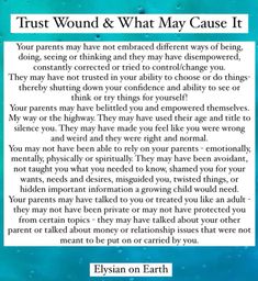 the back cover of trust wound and what may cause it by elyon earth,