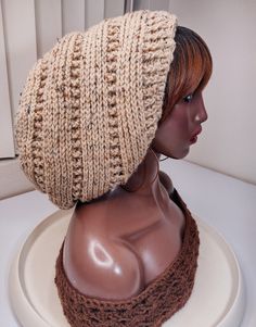 "* The shown Item for this listing is currently ready to ship, to view other items see the appropriate separate listing * Free shipping from California (USPS Tracking included) on all USA domestic orders This extra large oversize tam / beanie is a handmade (crocheted) luxury beanie with a inner drawstring closure for a secure, custom fit. Handmade in California by the order by Purple Party Designs ( small business ) ■ BUYING MULTIPLE ITEMS? Would you like to buy more then 1 item from different l Oversized Beanie Hat, Winter Hats For Locs, Yarn Hat With Curved Brim, One Size Fits Most, One Size Bohemian Beanie, Bohemian Crochet Hat For Outdoor, One Size, Bohemian Slouchy Winter Hats, Slouchy Brown Crochet Hat, Black Slouchy Crochet Hat, Brown Bohemian Beanie One Size