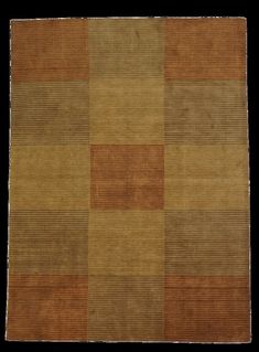 a brown and tan rug with squares on it