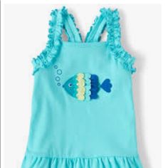 Gymboree Under The Sea Top Size: 18-24 Months The Ocean Comes To Life With Her Imagination In This Peplum Tank Top From The Girls Under The Sea Collection! 100% Cotton Embroidered Fish Patch With 3d Ruffles Ruffle Sleeves, Racerback And Hem Under The Sea Collection S3142 Blue Ruffled Tops For Playwear, Blue Fun Top For Play, Blue Spring Tops For Play, Cute Blue Tops For The Beach, Blue Spring Top For Play, Spring Blue Tops For Play, Blue Cotton Tops For Play, Ocean Dresses, Ocean Dress