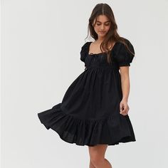 Questions? Leave A Comment Below! Black Bsbydool Dress, Babydoll Dress With Platform Boots, Baby Doll Dress For Women Formal, Light Pink Lace Dress, Black Babydoll Dress, Brown Midi Dress, Black Knee Length Dress, Black Babydoll, Mini Cami Dress