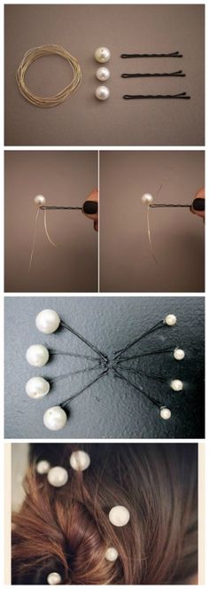 Super cool idea, can try with other crystals and gems! Hair Jewels, Pearl Hair Pins, Wedding Garter, Making Accessories, Diy Hair Accessories, Pearl Hair, Diy Hairstyles, Pretty Hairstyles