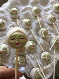 there are many lollipops with faces on them