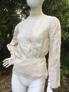 Vintage Victorian style lace Blouse Size 2 Recycling Textiles, Womens Blouses, Modest Wear, Style Blouse, Vintage Victorian, Work Wardrobe, Eco Fashion, Victorian Style, Lace Blouse