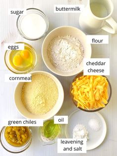 the ingredients to make this recipe include eggs, cheese, flour, and other items