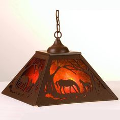 Horses At Dawn Ceiling Swag (7694544961768) Ceiling Swag, Cowboy Decor, Beige Art, Cabin Ideas, Drum Chandelier, Rustic Lighting, Lantern Pendant, Globe Pendant, Grizzly Bear