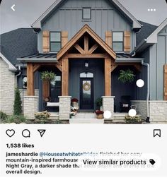 the front of a house is shown on instagram