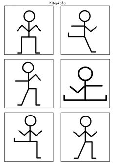 four different symbols with one person running and another standing in the same direction, including an arrow