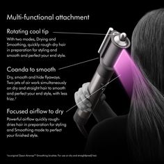 A multi-purpose styler that creates loose, bouncy waves without extreme heat damage. Airwrap Dyson, Dyson Technology, Long Length Hair, Dyson Airwrap, Voluminous Curls, Heat Damage, Extreme Heat, Hair Strand, Hair Health