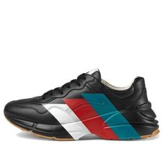 Gucci Rhyton 'Web Print - Black' 523535-DRW00-1000 (SNKR/Low Top/Leather/Dad Shoes) Gucci Rhyton, Dad Shoes, Low Top, Gucci, Sneakers, Leather, Black