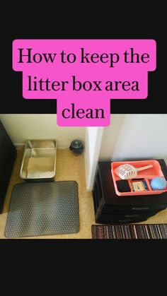 the litter box area is clean and ready to be used as a cleaning station for cats