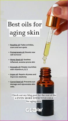 Include these oils and best anti aging tips are to your glow up list! castor oil, vitamin E oils, and more! Learn how these DIY Anti-Aging Skin Products can transform mature skin for that aging gracefully vibe. Anti-aging skin care doesn't have to cost a fortune! Combine oils with techniques like face massage, gua sha, and lymph drainage massage to craft glowing self-care routines and your own glow up checklist. Say goodbye to lackluster skin! Best Oils For Anti Aging, Diy Oils For Skin, Diy Skin Oil, Best Oil For Face, Home Made Skin Care Recipes, Diy Face Oil, Vitamin E Oil For Skin, Face Oil Recipe, Oils For Wrinkles